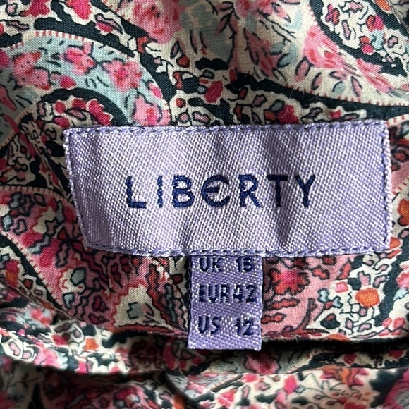 Liberty Button Front Paisley Shirt Made in Italy Size 12 - Picture 4 of 10